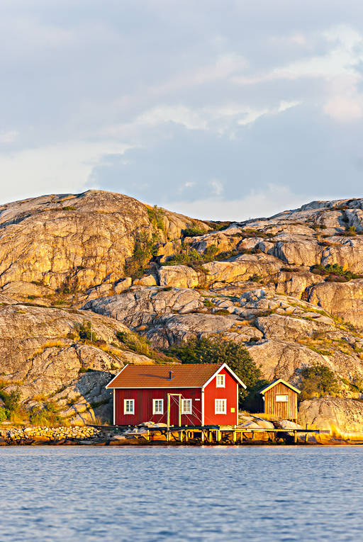 boat house, bohusklippor, Bohuslän, buildings, nature, rocks, sea, summer