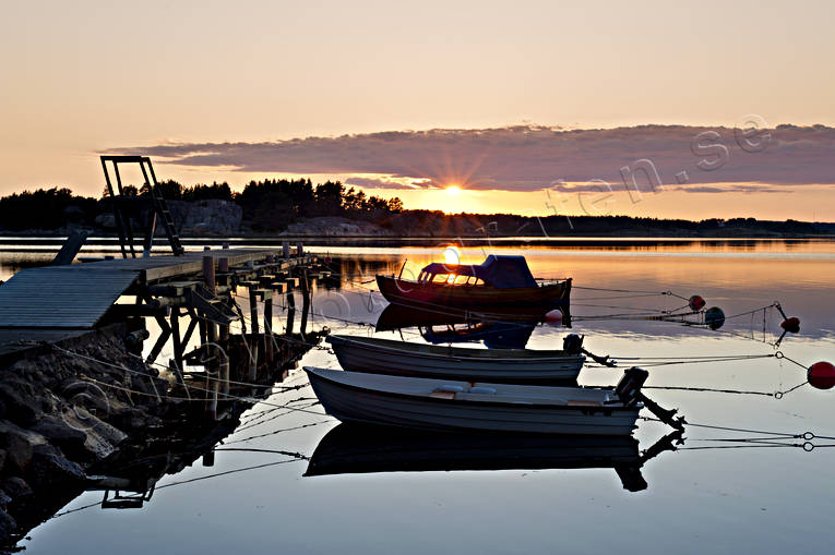 boats, Bohuslän, coast, communications, landscapes, nature, sea, seasons, summer, sunset, water