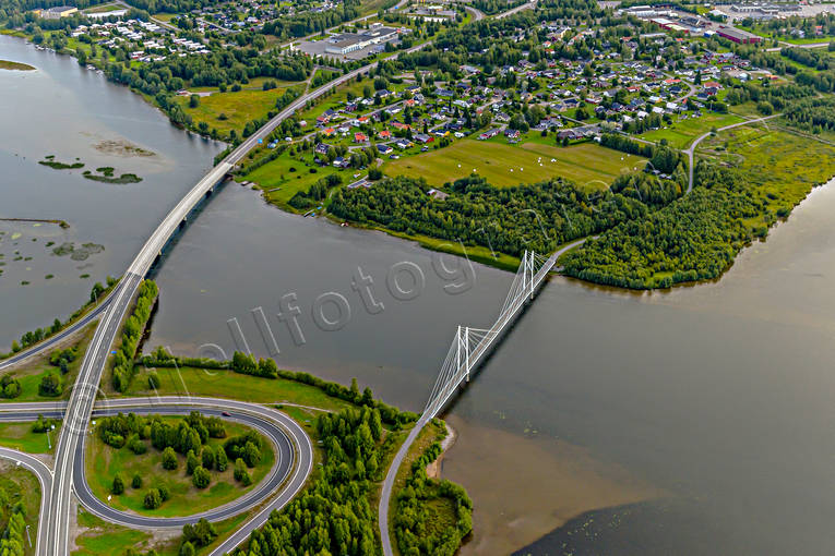 aerial photo, aerial photo, aerial photos, aerial photos, avfart, Bergsvikssundet, bridge, bridges, cable bridge, suspender bridge, cykelbro, cykelbron, Degernget, drone aerial, drnarfoto, E4 highway, Killingholmen, landscapes, North Bothnia, Pitea, pfart, samhllen, summer