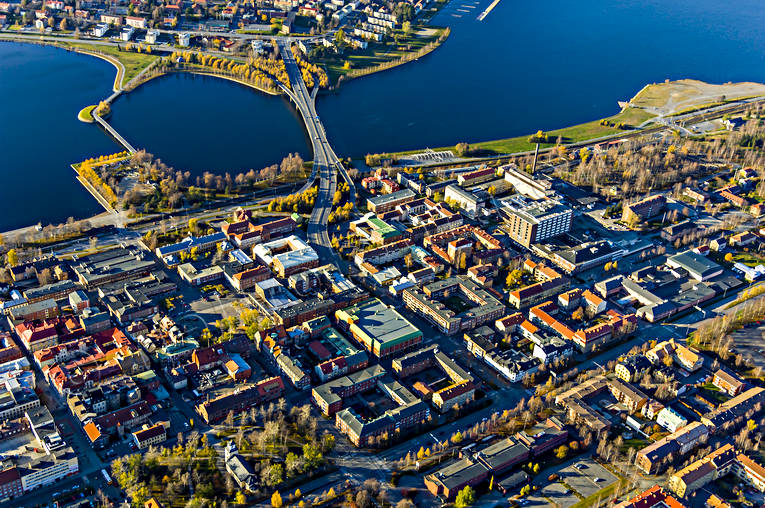 aerial photo, aerial photo, aerial photos, aerial photos, autumn, centre, drone aerial, drönarfoto, Jamtland, Ostersund, städer