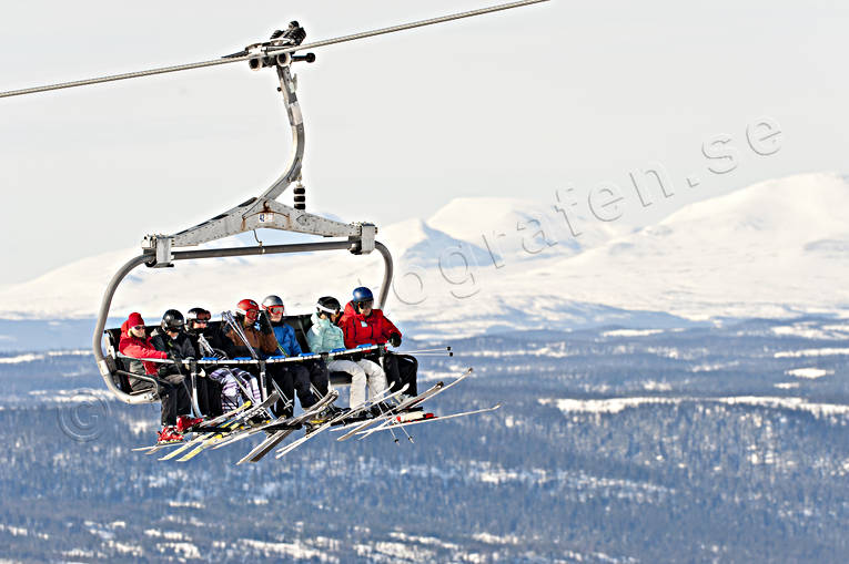 down-hill running, Jamtland, landscapes, lift, playtime, Snasa Mountains, sport, winter, ventyr