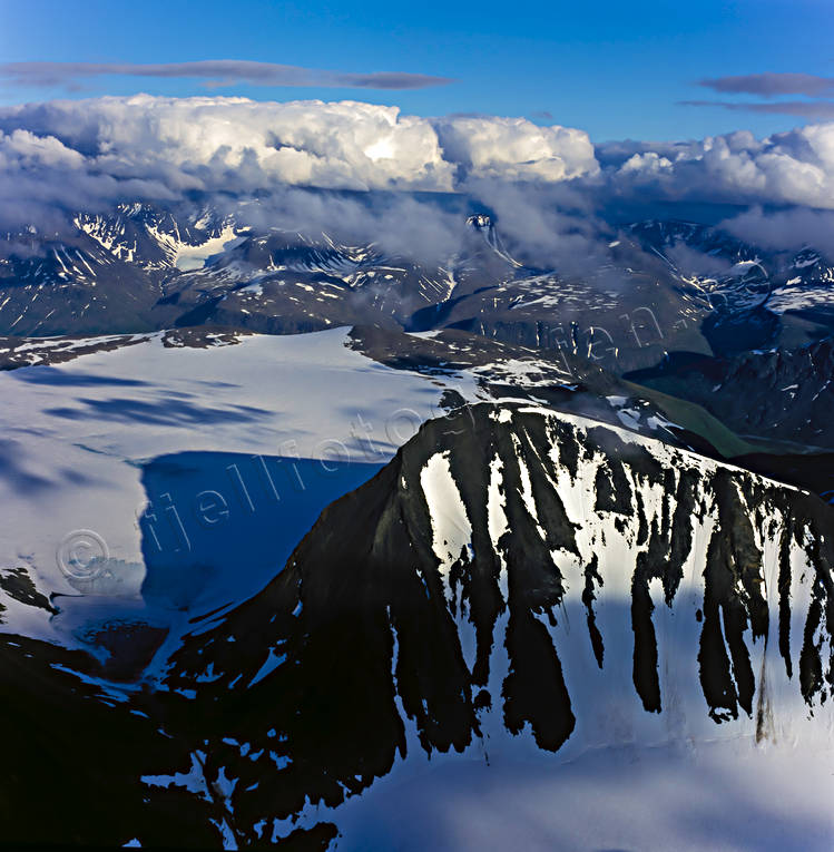 aerial photo, aerial photo, aerial photos, aerial photos, Channel Mount, drone aerial, drnarfoto, glacier, Jktjkaskajekna, landscapes, Lapland, mountain pictures, national parks, Sarek, summer