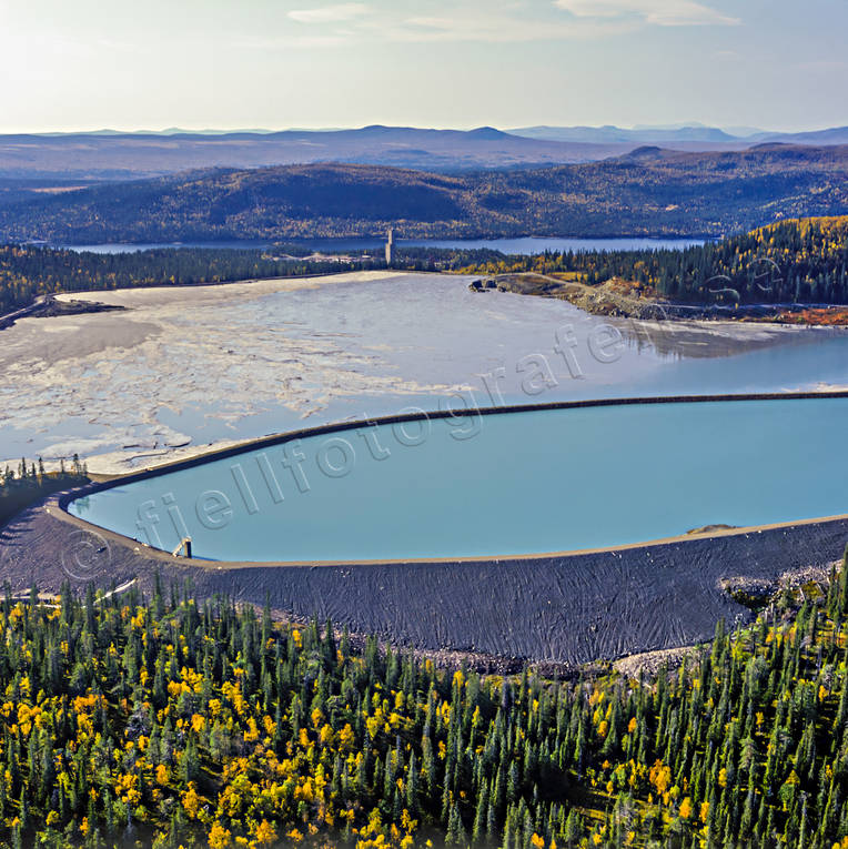 aerial photo, aerial photo, aerial photos, aerial photos, autumn, blygruvan, dam, drone aerial, drnarfoto, gruvdamm, installations, Laisvall, landscapes, Lapland, mine, mining plant