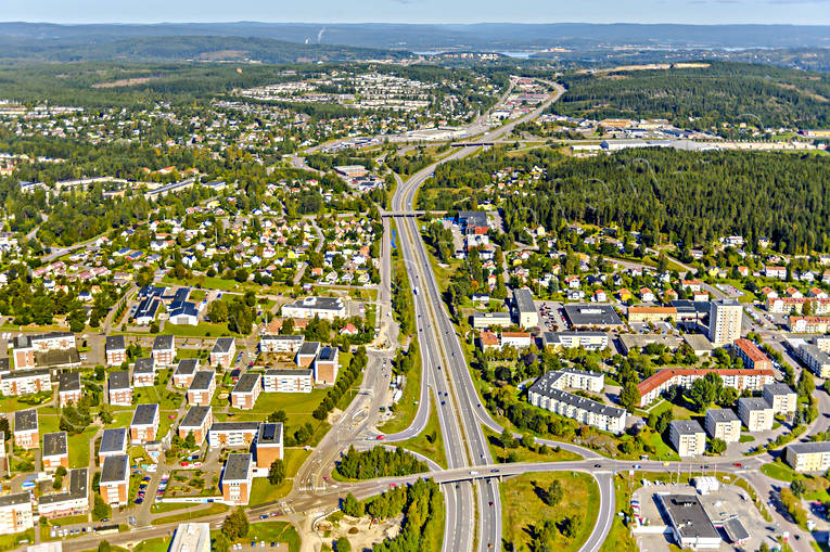 aerial photo, aerial photo, aerial photos, aerial photos, drone aerial, drönarfoto, E4 highway, european highway, landscapes, Medelpad, road, Skönsberg, städer, summer, Sundsvall