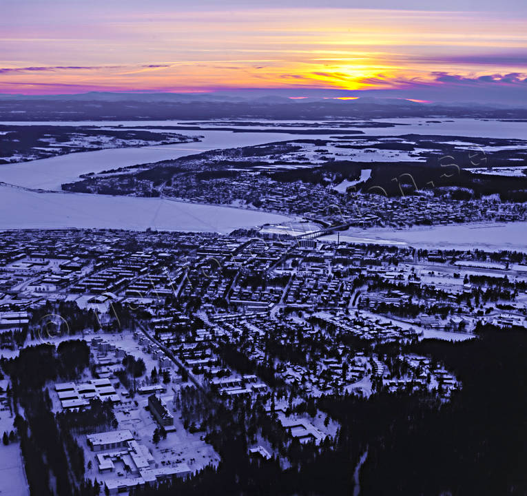 aerial photo, aerial photo, aerial photos, aerial photos, canvastavla, drone aerial, drnarfoto, evening, evening sky, Fototavla, Froson, Jamtland, landscapes, Ostersund, stder, sunset, tavla