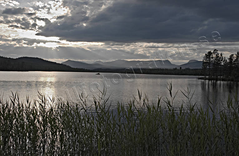 Avikberget, drama, dramatics, evening, Jamtland, lake, landscapes, light, sharp, sky, summer, vatten, water