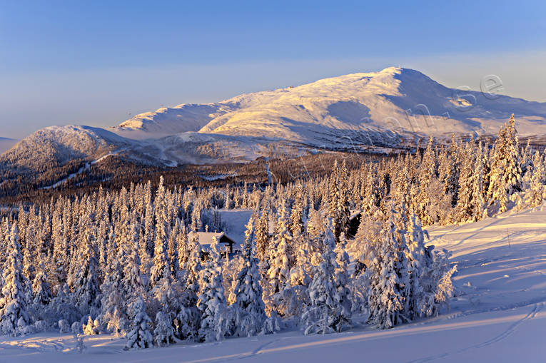 alpine mountains, Are, Areskutan, Jamtland, kvällsljus fäll, landscapes, seasons, snow, view, winter