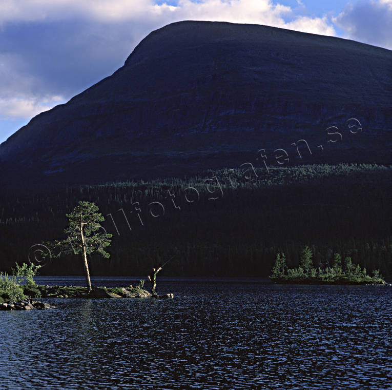 angling, evening, fishing, mountain, mountain fishing, Munsfjallet, Munsvattnet, reel, reel fishing, spin fishing, spinning