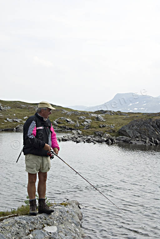 angling, fishing, mountain, mountain fishing, mountains, Padjelanta, reel fishing