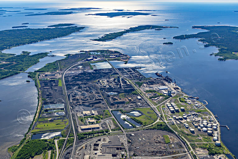 aerial photo, aerial photo, aerial photos, aerial photos, drone aerial, drnarbild, drnarfoto, Grsren, Hertsfjrden, industrial area, jrnverk, Lulea, North Bothnia, stder, summer, Svartfjrden