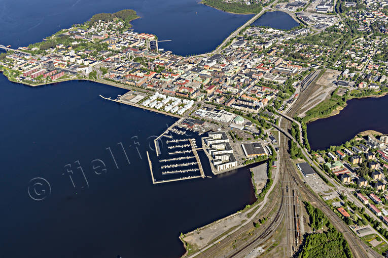 aerial photo, aerial photo, aerial photos, aerial photos, drone aerial, drönarbild, drönarfoto, Lulea, North Bothnia, small-boat harbour, städer, summer