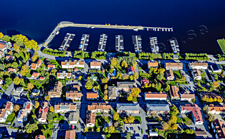 aerial photo, aerial photo, aerial photos, aerial photos, autumn, boat harbour, drone aerial, drnarfoto, Froson, Frs bthamn, harbour, Jamtland, Ostersund, port, small-boat harbour, stder