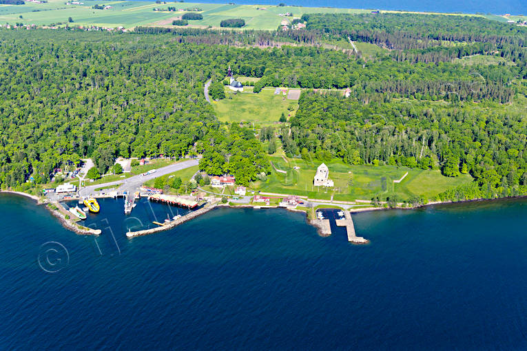 aerial photo, aerial photo, aerial photos, aerial photos, castle ruin, drone aerial, drönarfoto, färjeläge, harbour, landscapes, samhällen, Småland, summer, Visingsborg, Visingsö