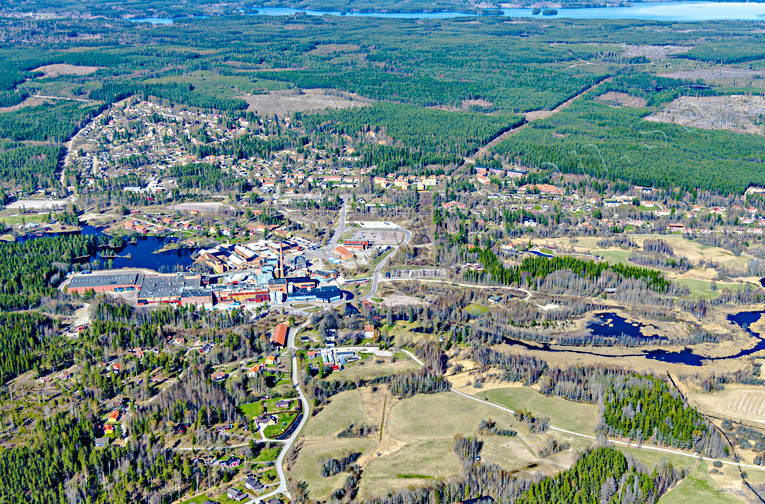 aerial photo, aerial photo, aerial photos, aerial photos, Dalarna, drone aerial, drnarfoto, Grycksbo, papermill, samhllen, spring