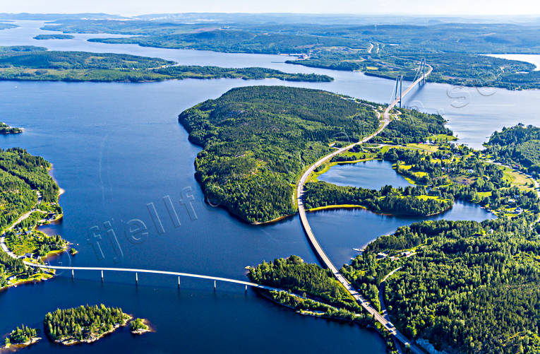 aerial photo, aerial photo, aerial photos, aerial photos, Angermanland, bridge, bridges, communications, drone aerial, drnarfoto, engineering projects, High Coast Bridge, land, landscapes, summer