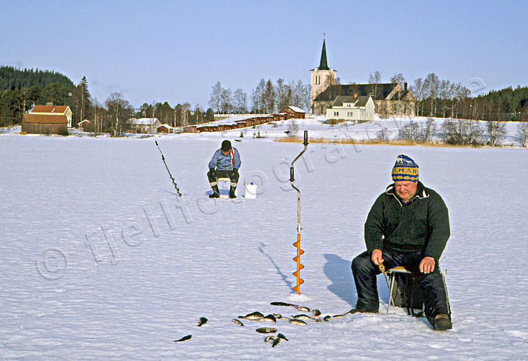 angling, church, churches, fishing, ice fishing, ice fishing, perch, perch fishing, Revsund, Revsund lake, winter, winter fishing