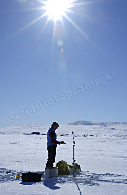 Anaris Mountains, angling, backlight, blue, char, char fishing, fishing, ice fishing, ice fishing, mountain, spring-winter, sun, winter