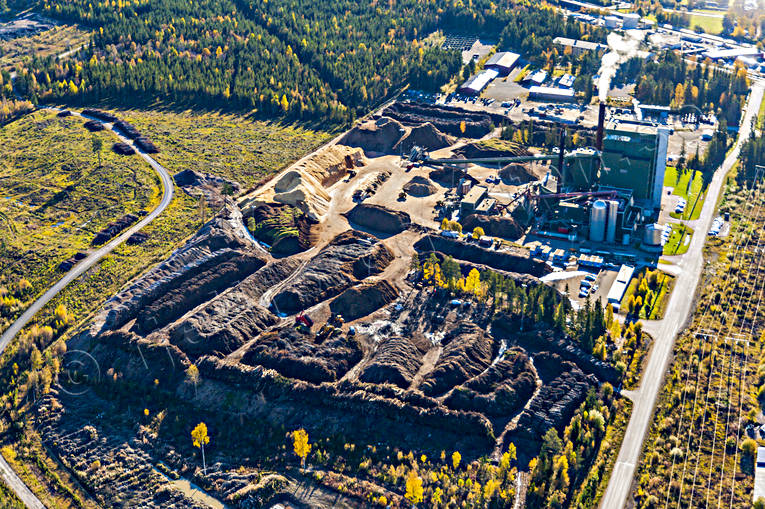aerial photo, aerial photo, aerial photos, aerial photos, drone aerial, drönarfoto, industrial area, jamtkraft, Jamtland, Lugnvik, Ostersund, städer, thermal power station, värmekraftverk