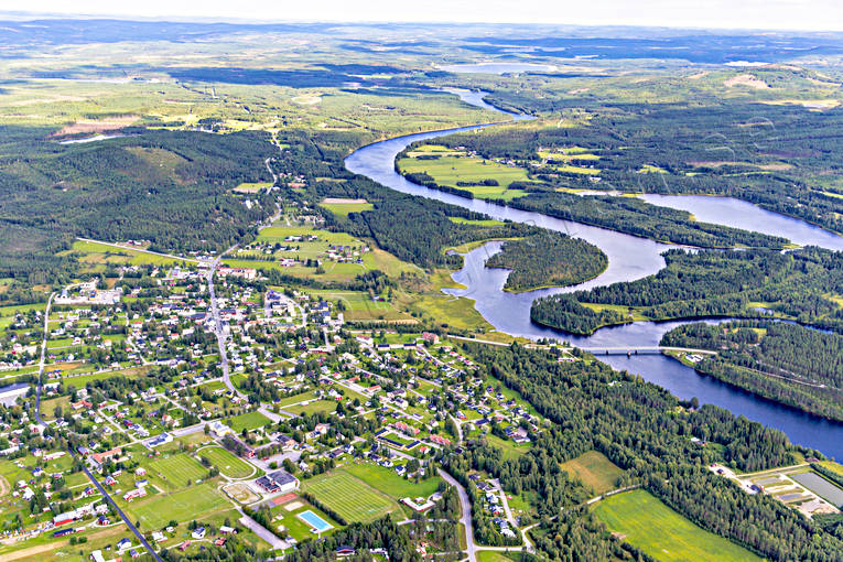 aerial photo, aerial photo, aerial photos, aerial photos, Angerman river, Angermanland, drone aerial, drnarfoto, Junsele, samhllen, summer