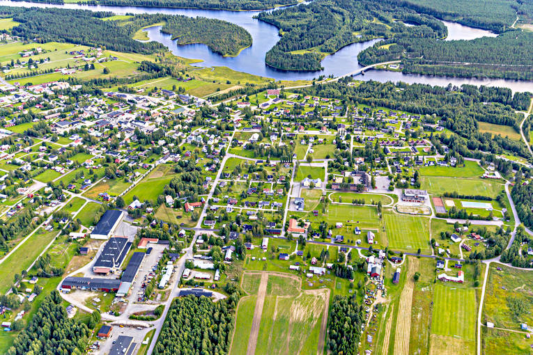 aerial photo, aerial photo, aerial photos, aerial photos, Angerman river, Angermanland, drone aerial, drnarfoto, Junsele, samhllen, summer