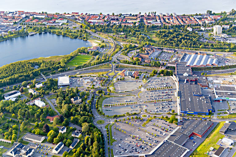 A6-Center, aerial photo, aerial photo, aerial photos, aerial photos, drone aerial, drönarfoto, IKEA, Jönköping, köpcenter, parking-lot, Småland, städer, summer
