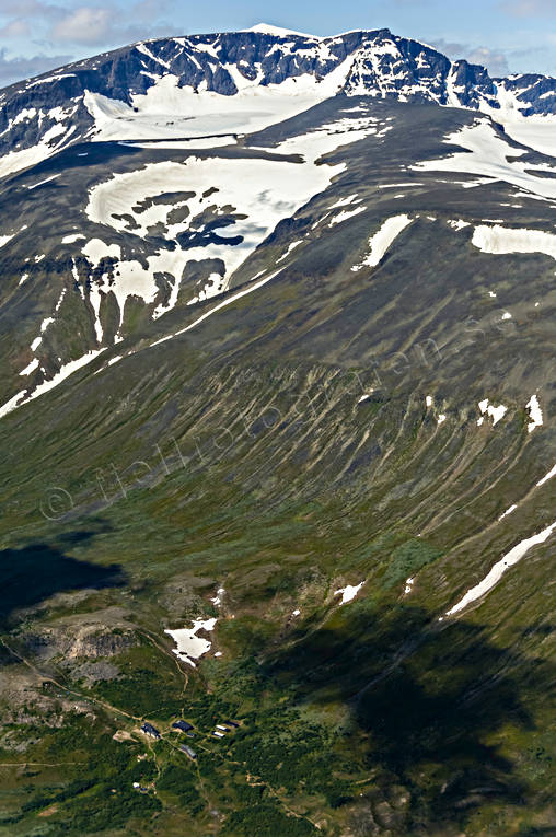 aerial photo, aerial photo, aerial photos, aerial photos, alpine station, drone aerial, drönarfoto, Kebnekaise, Ladtjovagge, landscapes, Lapland, summer, tourist station