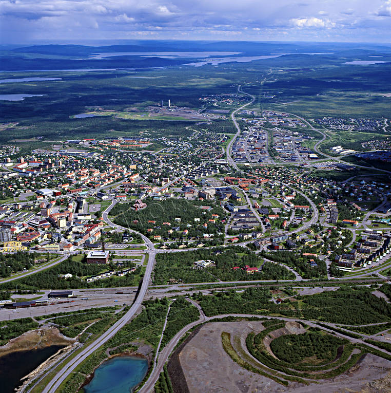 aerial photo, aerial photo, aerial photos, aerial photos, drone aerial, drönarfoto, Kiruna, Lapland, railway, städer