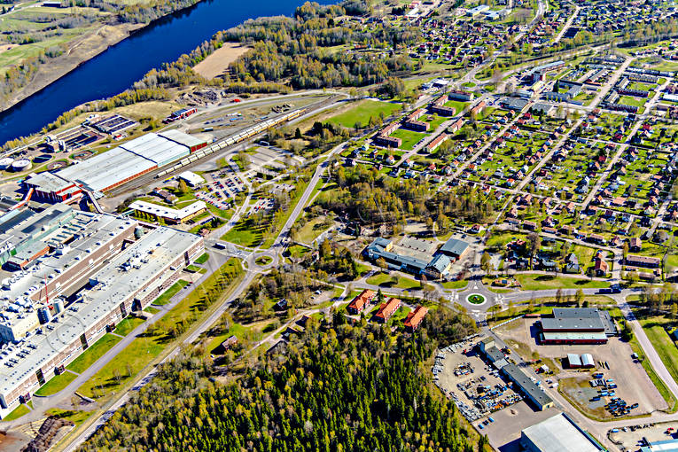 aerial photo, aerial photo, aerial photos, aerial photos, Borlnge, Dalarna, drone aerial, drnarfoto, Kvarnsveden, papermill, spring, stder