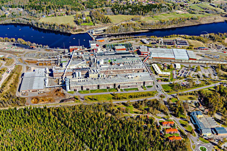 aerial photo, aerial photo, aerial photos, aerial photos, Borlänge, Dalarna, drone aerial, drönarfoto, Kvarnsveden, papermill, spring, städer