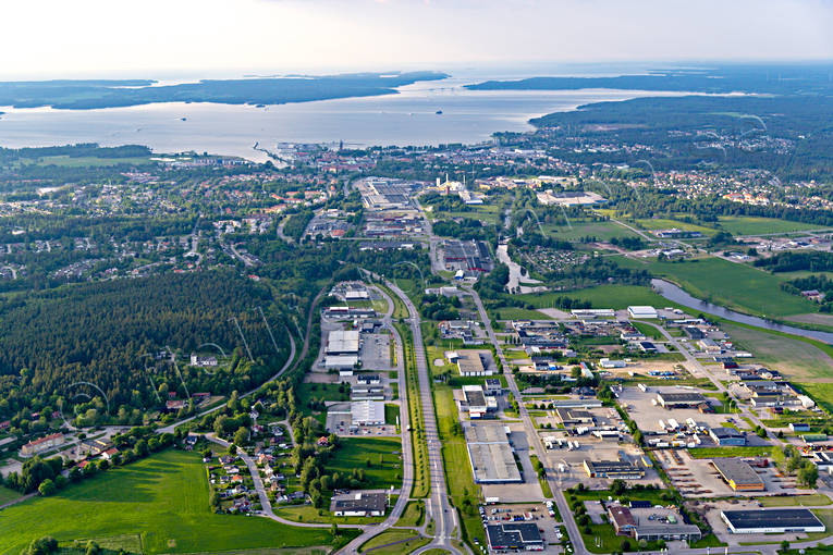 aerial photo, aerial photo, aerial photos, aerial photos, drone aerial, drönarfoto, Leksberg, Mariestad, städer, summer, Vänern, Västergötland