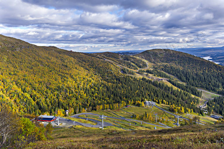 Areskutan, autumn, autumn colours, chair lift, Jamtland, landscapes, lift, liftar, ski-slope