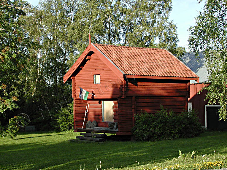 cabins, farmery, Jamtland, log-cabin, red-painted