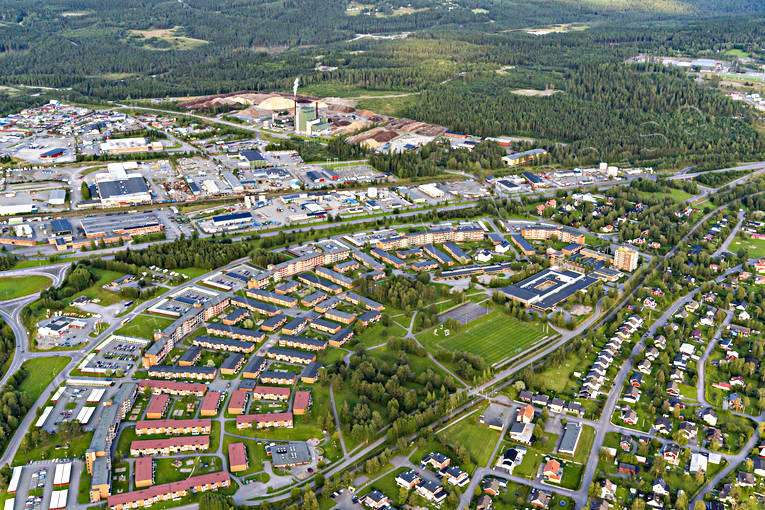 aerial photo, aerial photo, aerial photos, aerial photos, drone aerial, drönarfoto, Jamtland, Lugnvik, Ostersund, residential area, städer, summer, thermal power station