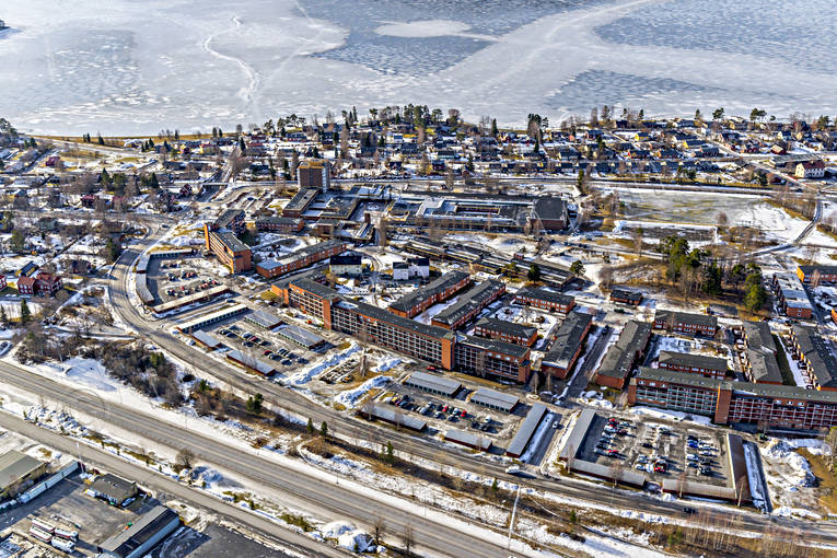 aerial photo, aerial photo, aerial photos, aerial photos, drone aerial, drönarfoto, Jamtland, Lugnvik, Ostersund, städer, winter