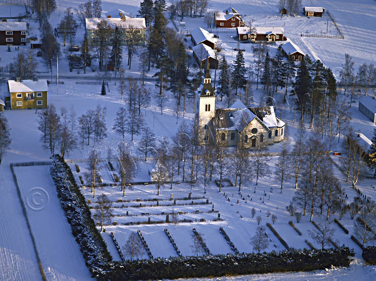 aerial photo, aerial photo, aerial photos, aerial photos, church, church, churches, community, drone aerial, drnarfoto, Jamtland, Marieby, samhllen, snow, winter