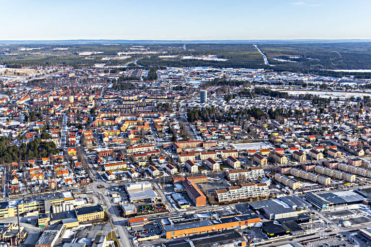 aerial photo, aerial photo, aerial photos, aerial photos, Blomängen, drone aerial, drönarfoto, Jamtland, Marielund, Ostersund, städer, winter