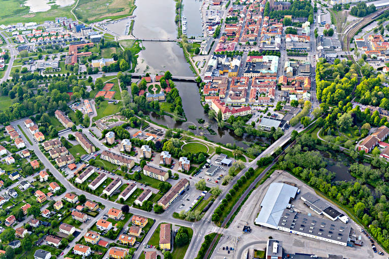 aerial photo, aerial photo, aerial photos, aerial photos, drone aerial, drnarfoto, Mariestad, stder, summer, Vnern, Vstergtland