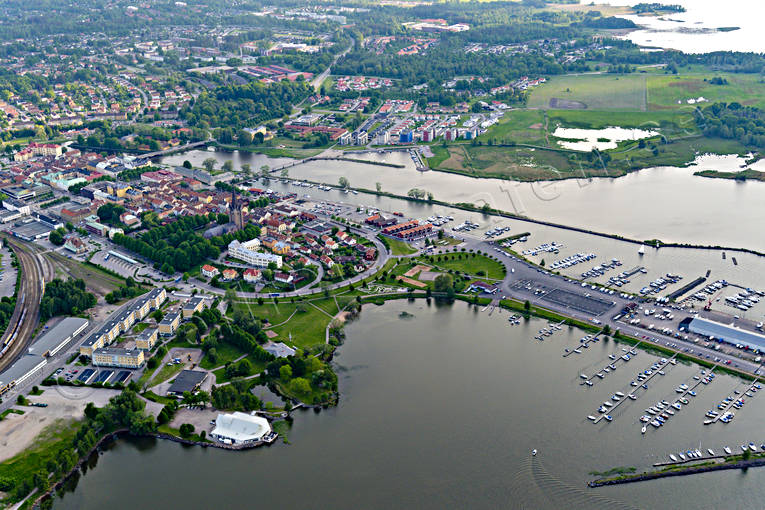 aerial photo, aerial photo, aerial photos, aerial photos, boat harbour, drone aerial, drnarfoto, Mariestad, port, small-boat harbour, stder, summer, Vnern, Vstergtland