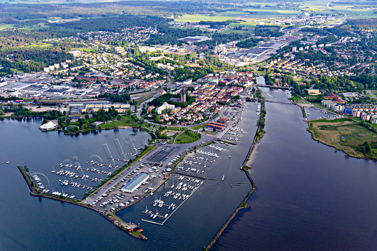 aerial photo, aerial photo, aerial photos, aerial photos, boat harbour, drone aerial, drönarfoto, Mariestad, port, small-boat harbour, städer, summer, Vänern, Västergötland