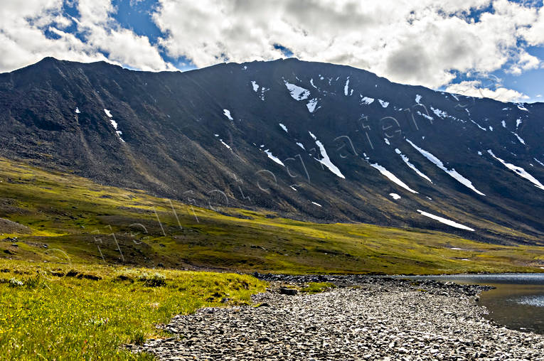 Kårsatjåkka, landscapes, Lapland, Livamjaure, Livamvagge, mountain slope, summer