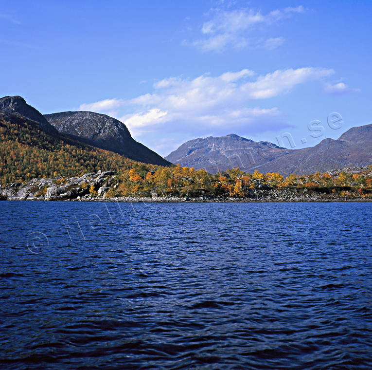 autumn, Kvikkjokk, landscapes, Lapland, Makak, mountain, mountain lake