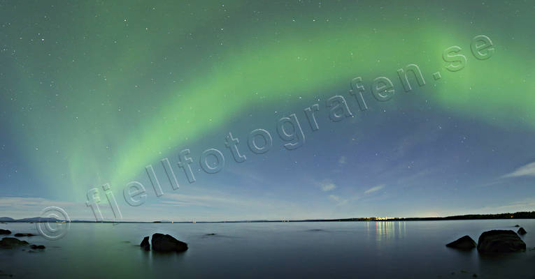 autumn, evening, Great Lake, Jamtland, landscapes, nature, northern lights, sky