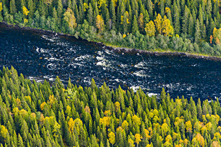 aerial photo, aerial photo, aerial photos, aerial photos, are river, autumn, drone aerial, drönarfoto, fishing spots, Jamtland, Norängesströmmen, watercourse