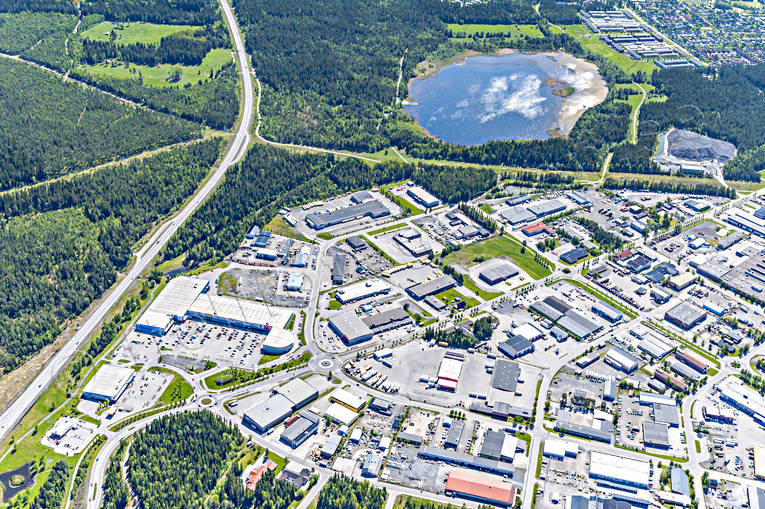 aerial photo, aerial photo, aerial photos, aerial photos, drone aerial, drönarfoto, Jamtland, köpcentra, Lillsjön, Lillänge, Odenskog, Ostersund, städer, summer