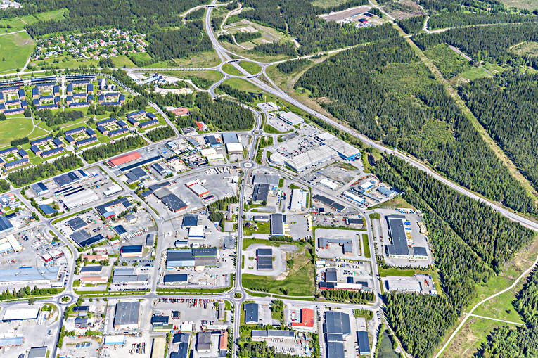 aerial photo, aerial photo, aerial photos, aerial photos, drone aerial, drönarfoto, Jamtland, köpcentrum, Lillänge, Odenskog, Ostersund, städer, summer