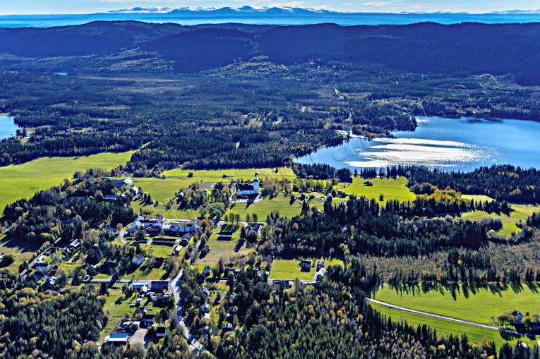 aerial photo, aerial photo, aerial photos, aerial photos, ange, autumn, church, churches, drone aerial, drnarfoto, Jamtland, landscapes, Offerdal, samhllen, villages