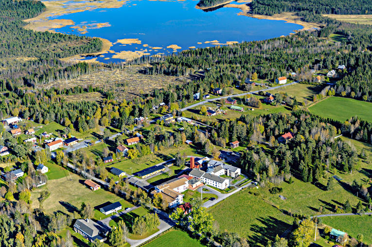 aerial photo, aerial photo, aerial photos, aerial photos, ange, autumn, drone aerial, drnarfoto, Jamtland, landscapes, Offerdal, samhllen, villages