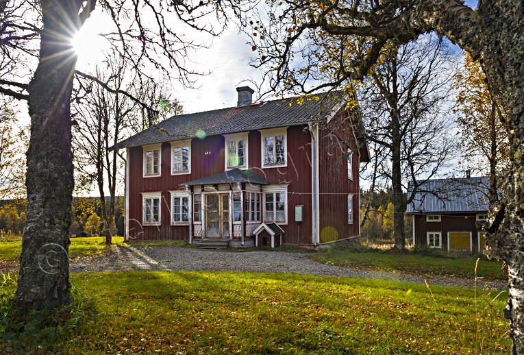 autumn, buildings, farms, house, installations, Jamtland, landscapes, old, rädmålad, Skalstugevägen