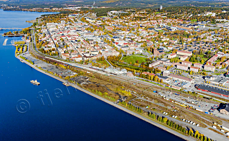 aerial photo, aerial photo, aerial photos, aerial photos, autumn, bangrd, bangrdsomrdet, beach, drone aerial, drnarfoto, industrial area, Jamtland, Ostersund, railway, Storsj Strand, stder