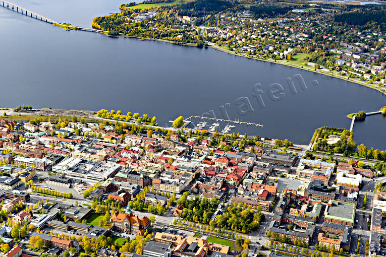 aerial photo, aerial photo, aerial photos, aerial photos, autumn, centre, drone aerial, drönarfoto, harbour, Jamtland, Ostersund, port, small-boat harbour, städer